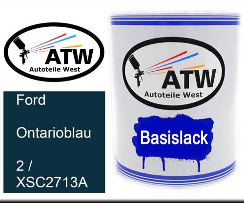 Ford, Ontarioblau, 2 / XSC2713A: 1L Lackdose, von ATW Autoteile West.